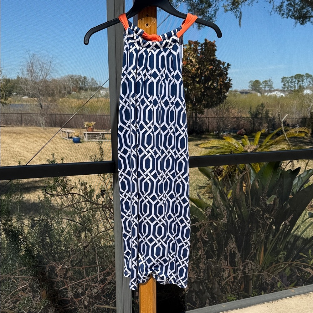 Mud Pie Geometric Blue and White Dress (8/10)